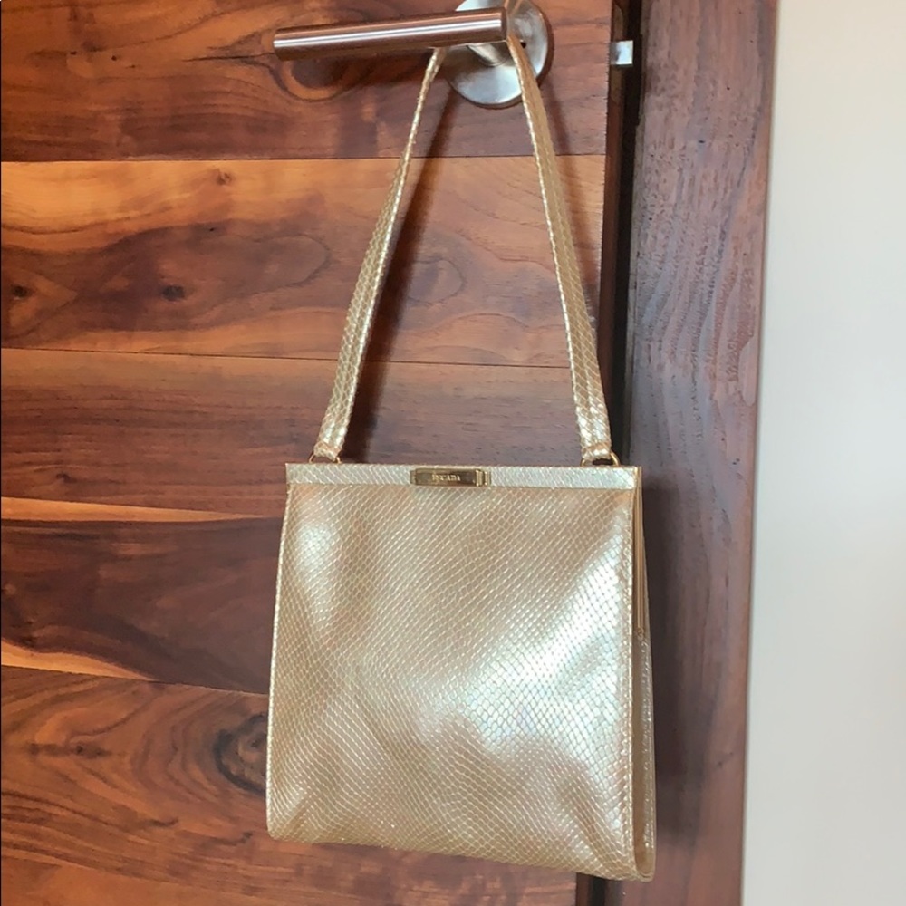 Escada Metallic Gold Shoulder Bag